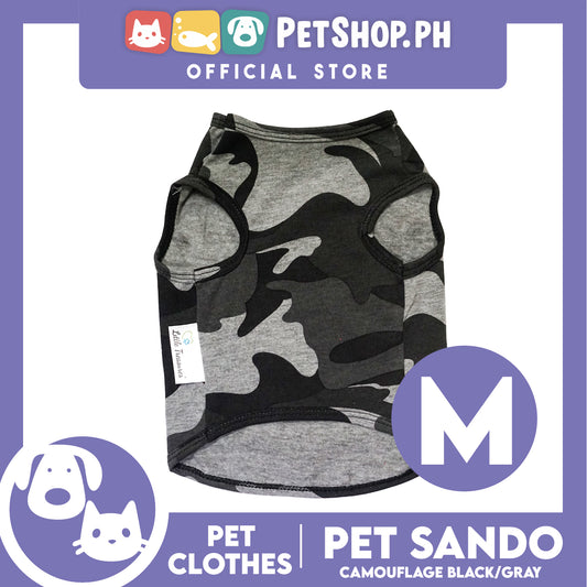 Pet Sando Camouflage Black/Gray (Medium) Pet Shirt Clothes Dress Perfect fit for Dogs