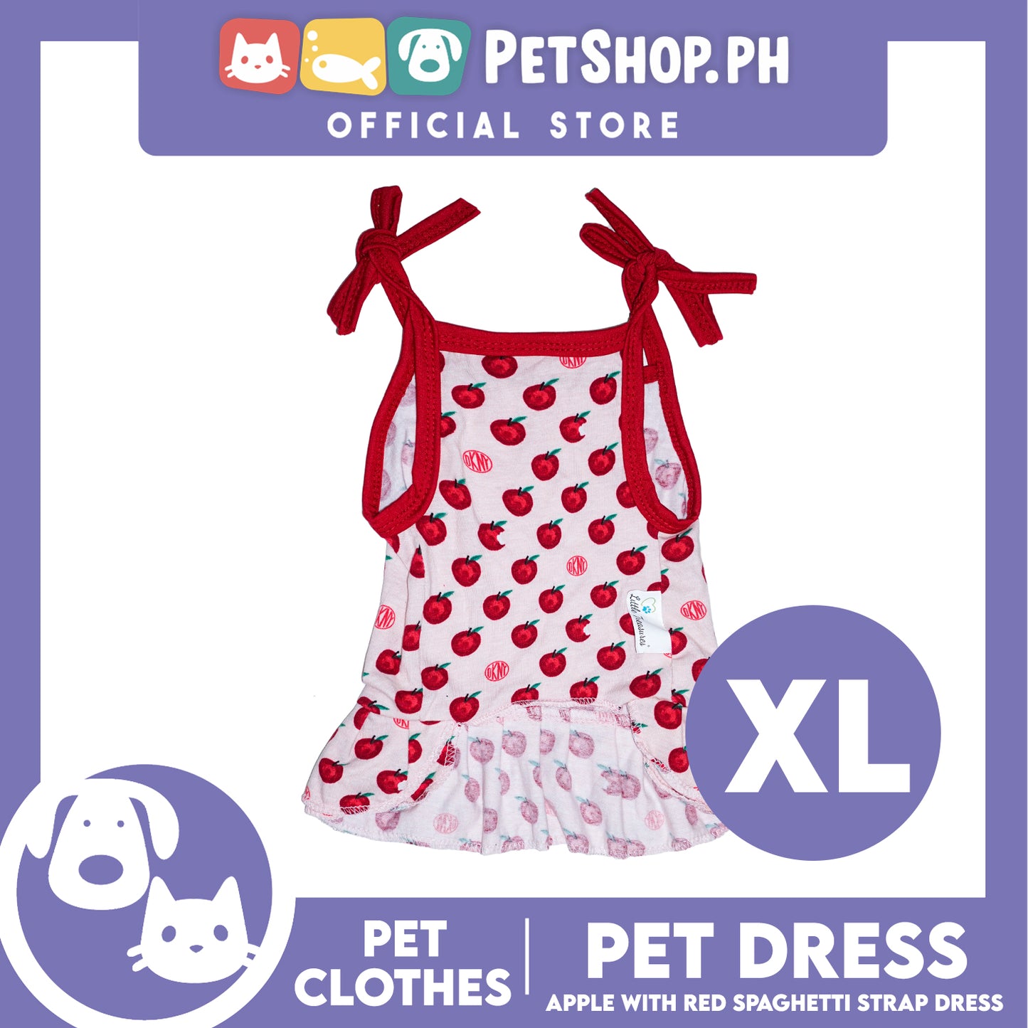 Pet Dress Red Spaghetti Strap Dress with (Extra Large) Perfect Fit for Dogs and Cats
