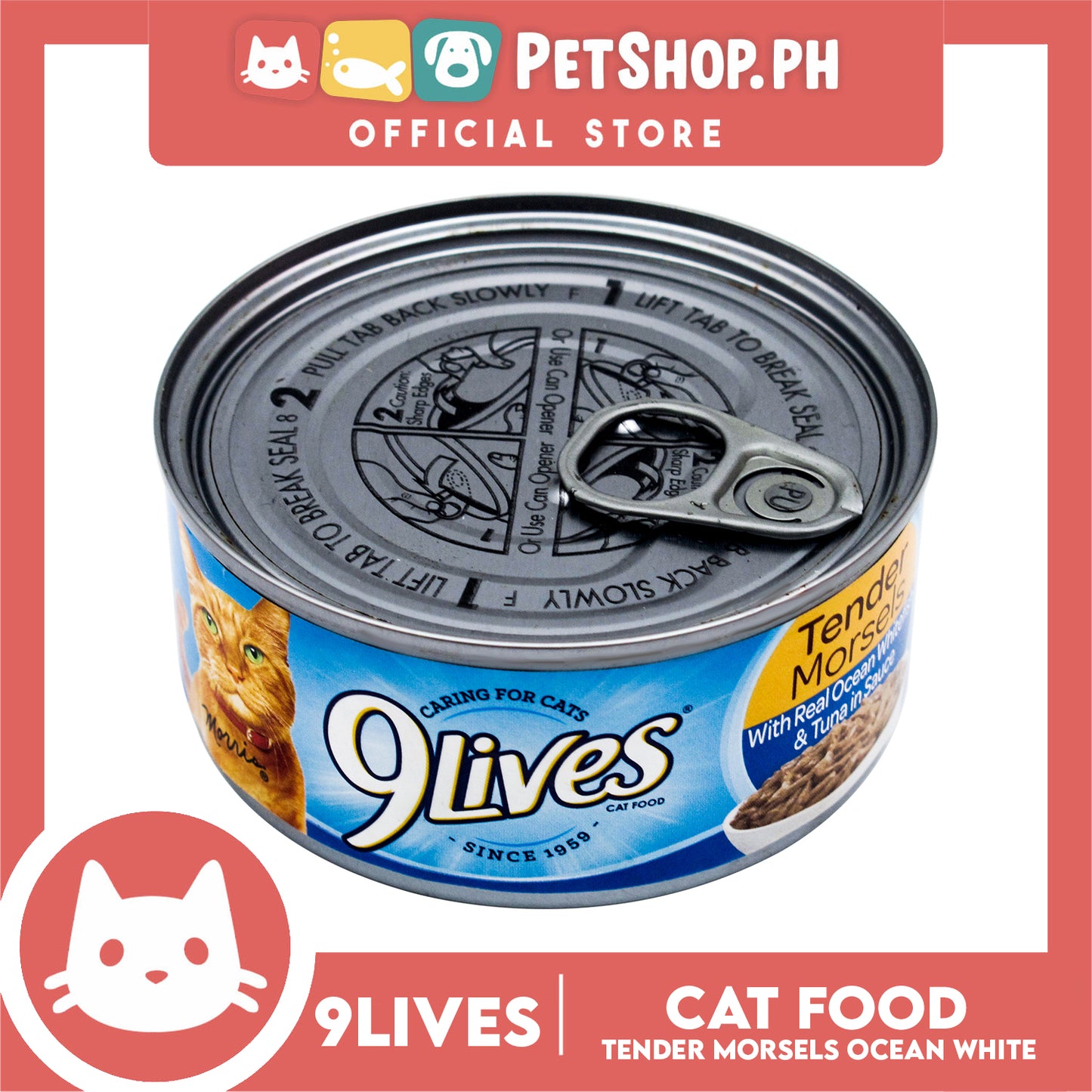9Lives Tender Morsels with Real Ocean Whitefish and Tuna in Sauce 156g Cat Wet Food