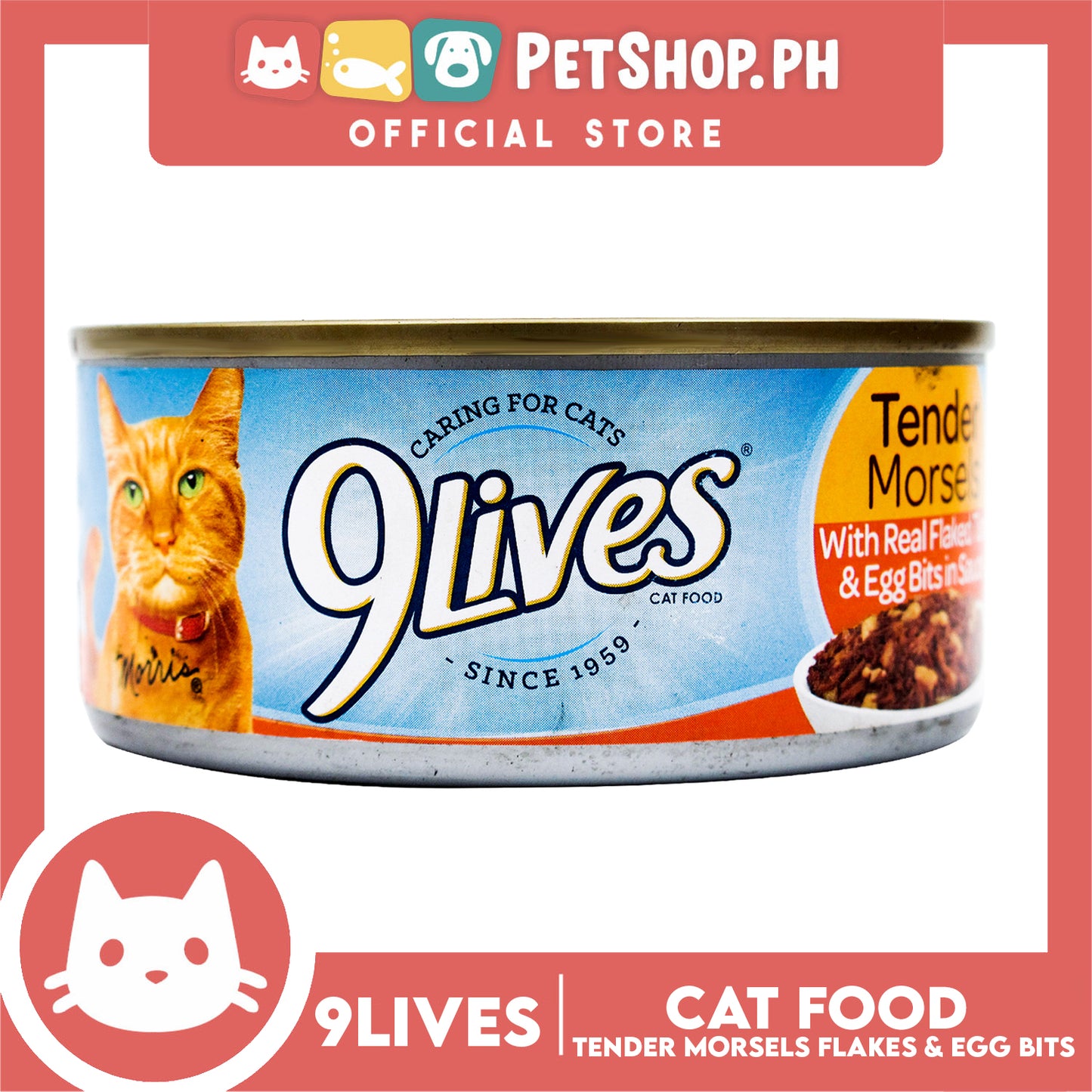 9Lives Tender Morsels with Real Flaked Tuna and Egg Bits in Sauce 156g Cat Wet Food