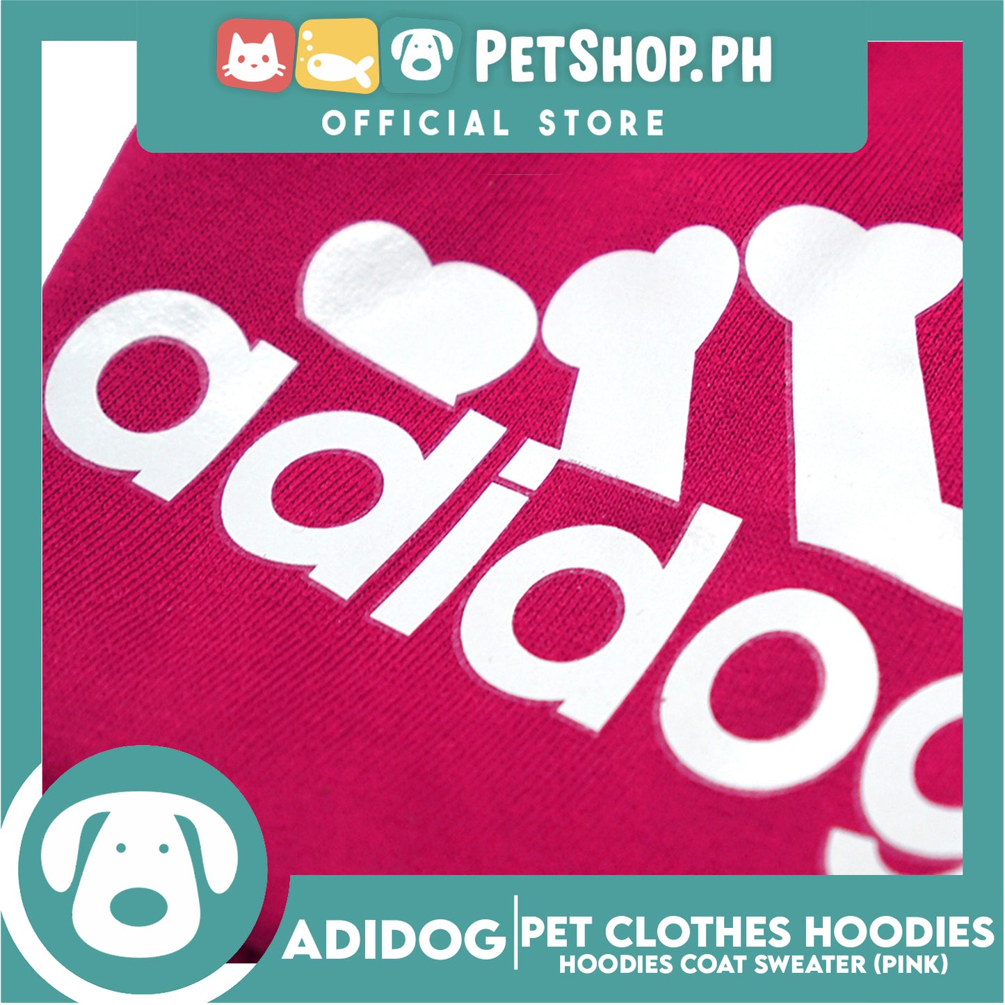 Adidog Pet Clothes Hoodies, Cute Warm Winter Hoodies Coat Sweater (Pink) Medium
