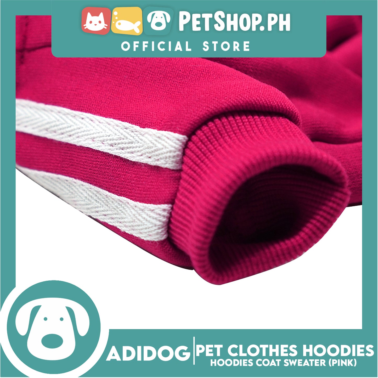 Adidog Pet Clothes Hoodies, Cute Warm Winter Hoodies Coat Sweater (Pink) Medium