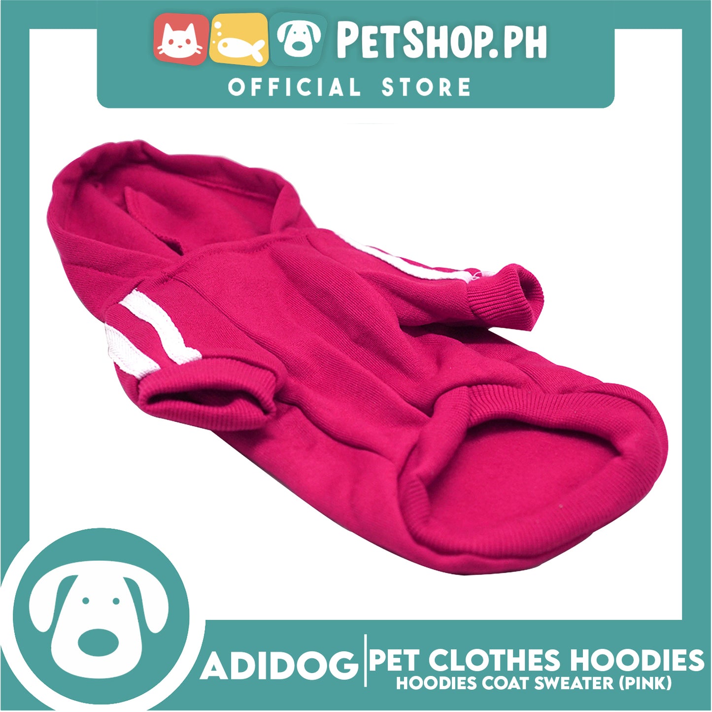 Adidog Pet Clothes Hoodies, Cute Warm Winter Hoodies Coat Sweater (Pink) Small