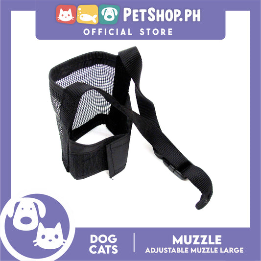 Dog Nylon Muzzle Head Mask with Adjustable Strap (Large) Anti-Bite