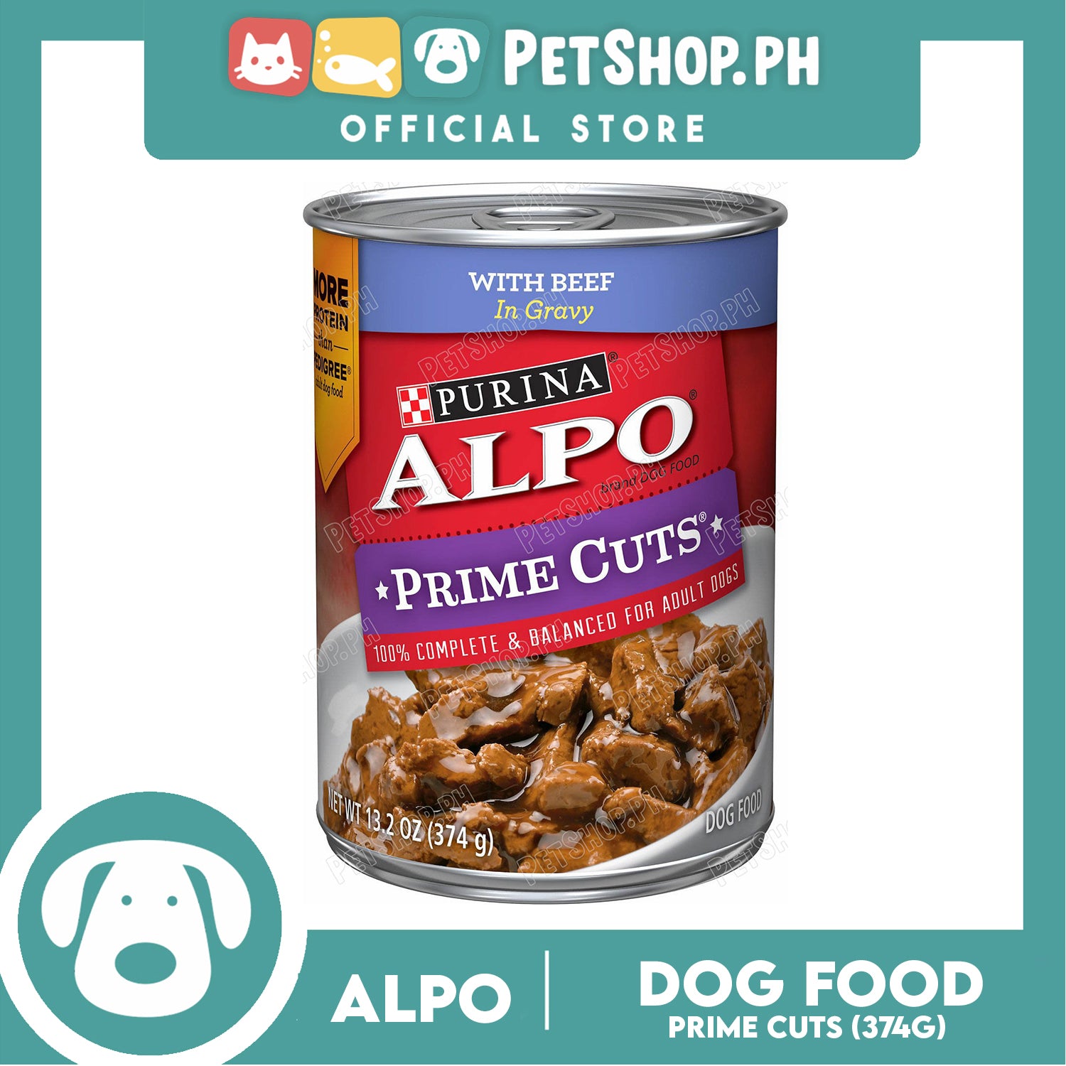 Alpo Prime Cuts Beef Canned 374g Petshop.PH