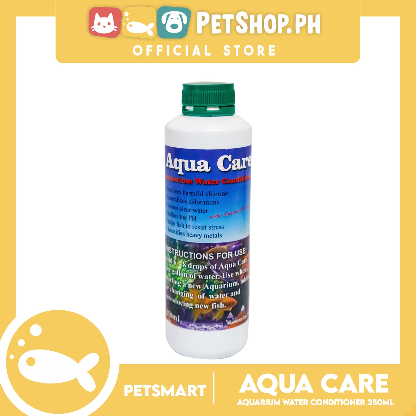 Aqua Care Aquarium Water Conditioner With Vitamin B-Complex 250ml Removes Harmful Chlorine, Creates Clear Water