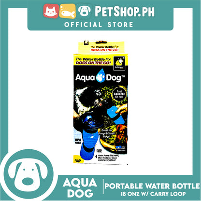 Aqua Dog Portable Pet Water Bottle 18oz with Carry Loop