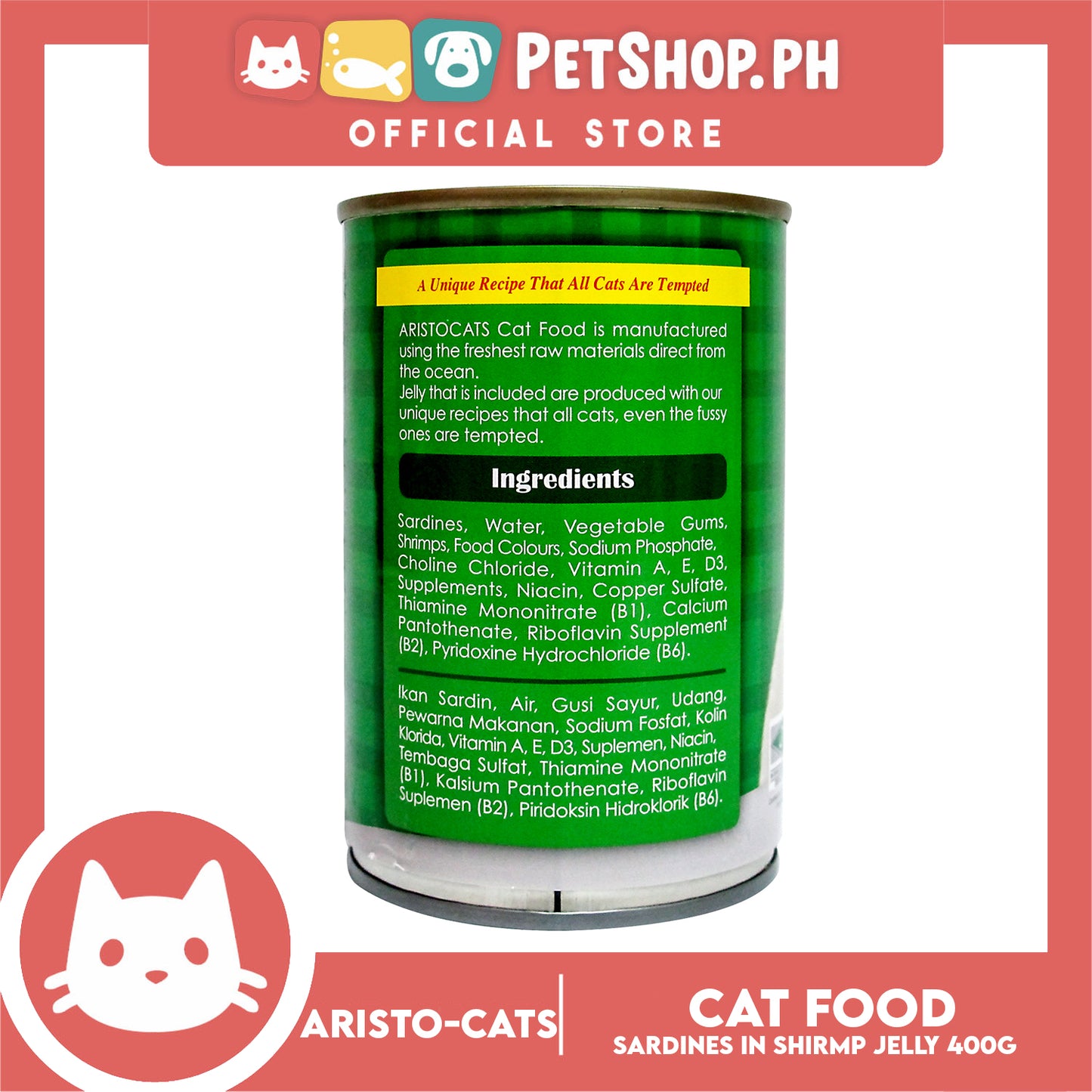 Aristo Cats Yi HU Sardines In Shrimp Jelly 400g