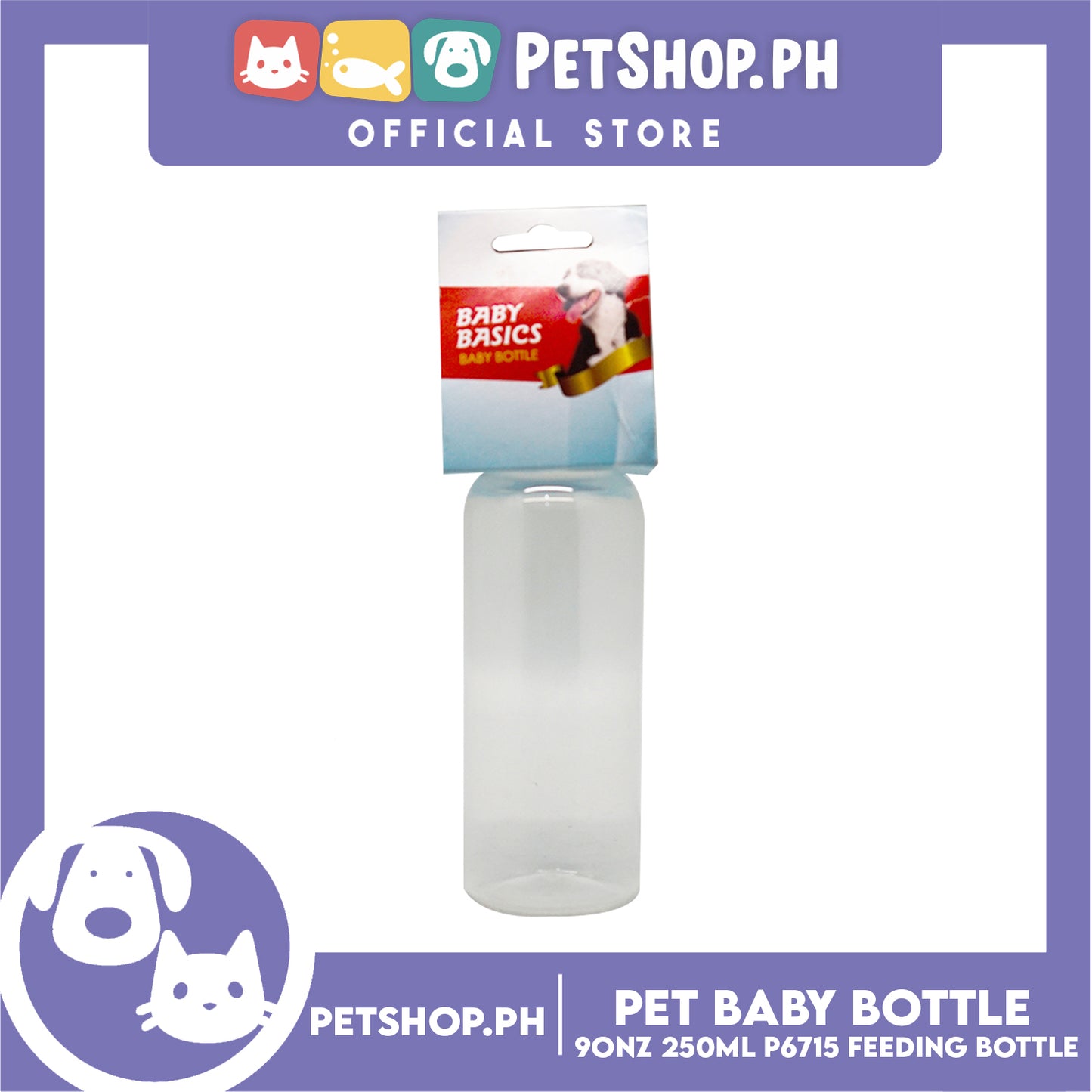 Pet Baby Bottle for Feeding Kittens and Puppies 9oz 250ml P6715 (Blue)- Feeding Bottle, Nursing Kit