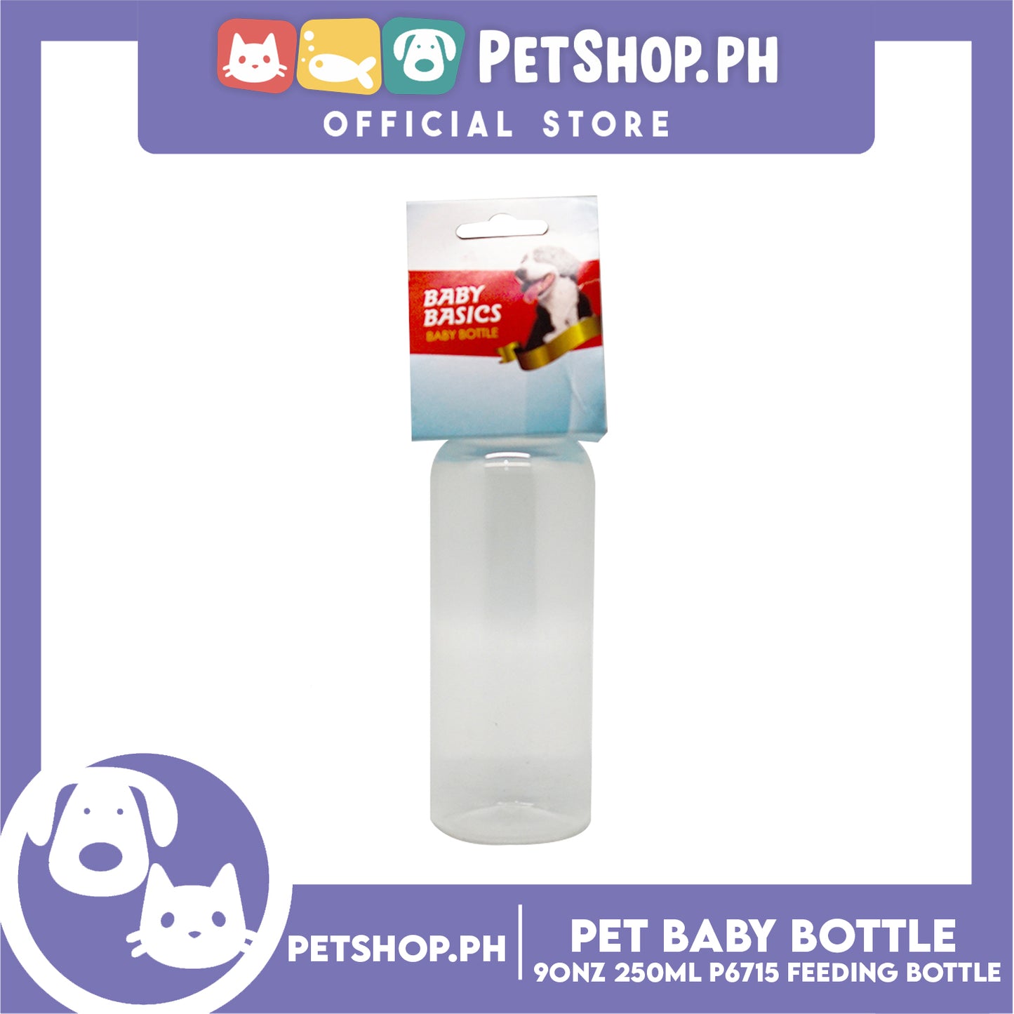 Pet Baby Bottle for Feeding Kittens and Puppies 9oz 250ml P6715 (Blue)- Feeding Bottle, Nursing Kit