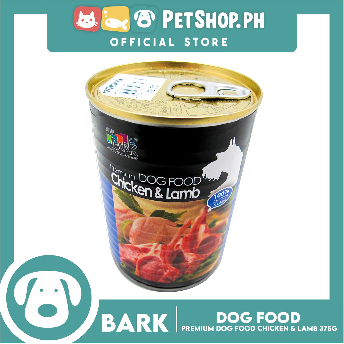 Bark Premium Dog Food Chicken & lamb 375g