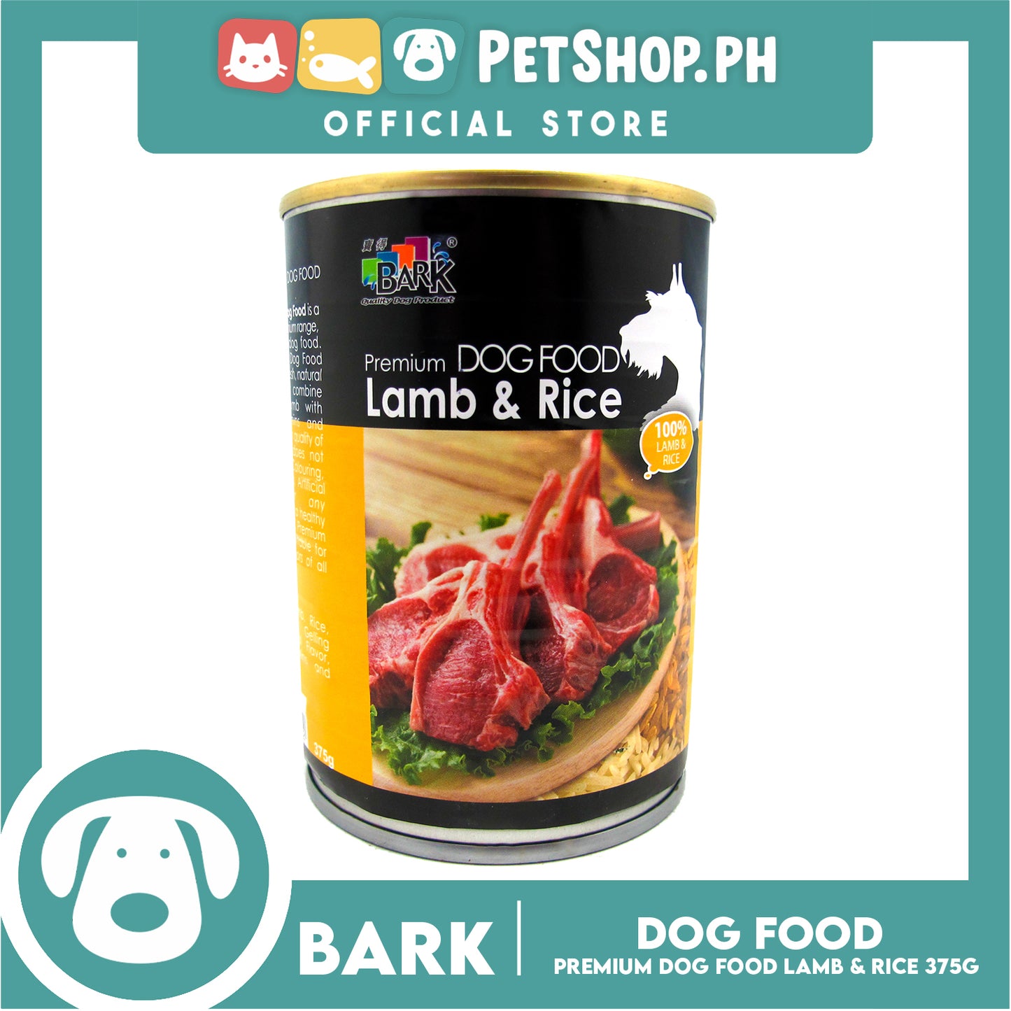 Bark Premium Dog Food Lamb and Rice 375g