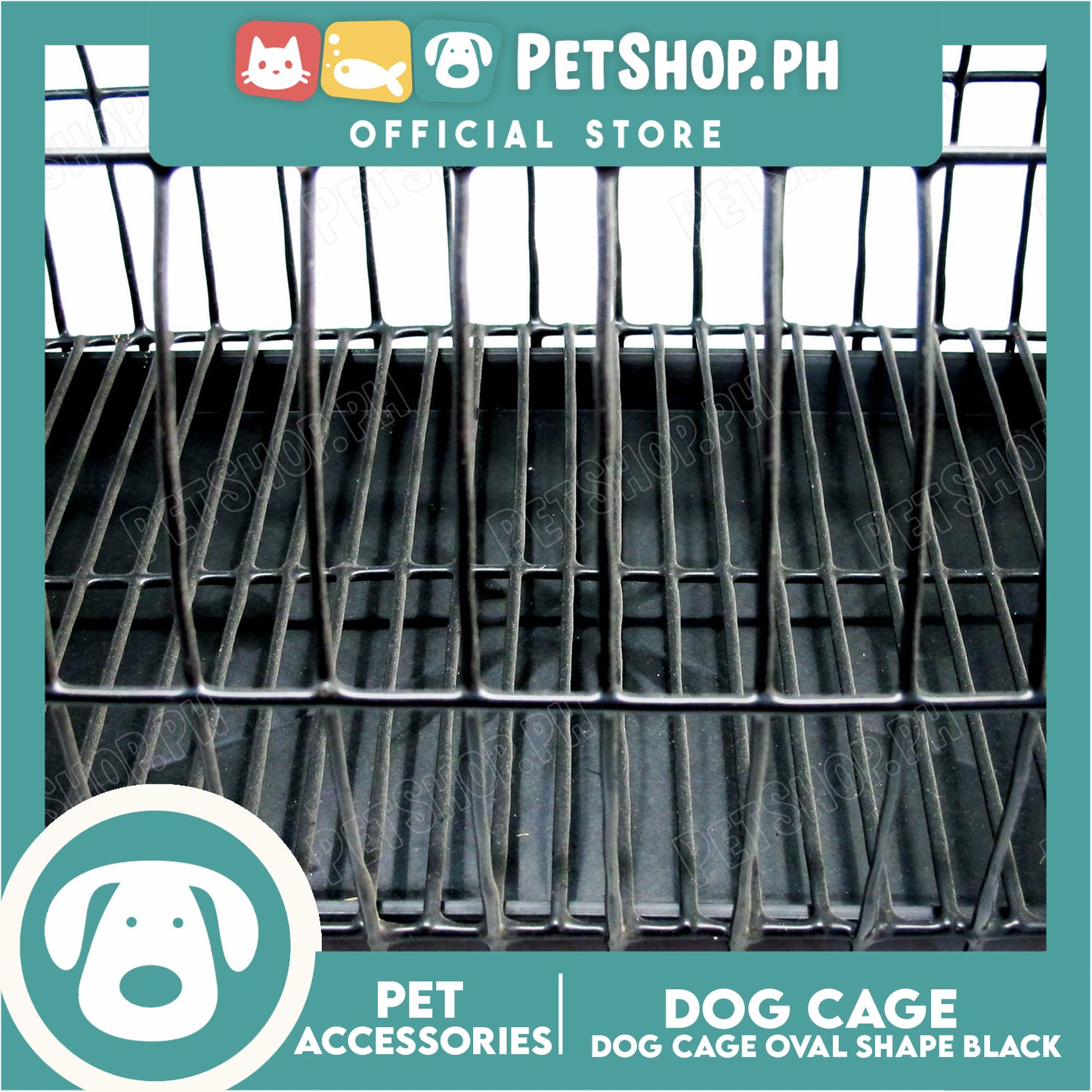 Dog Cage Large Oval Black