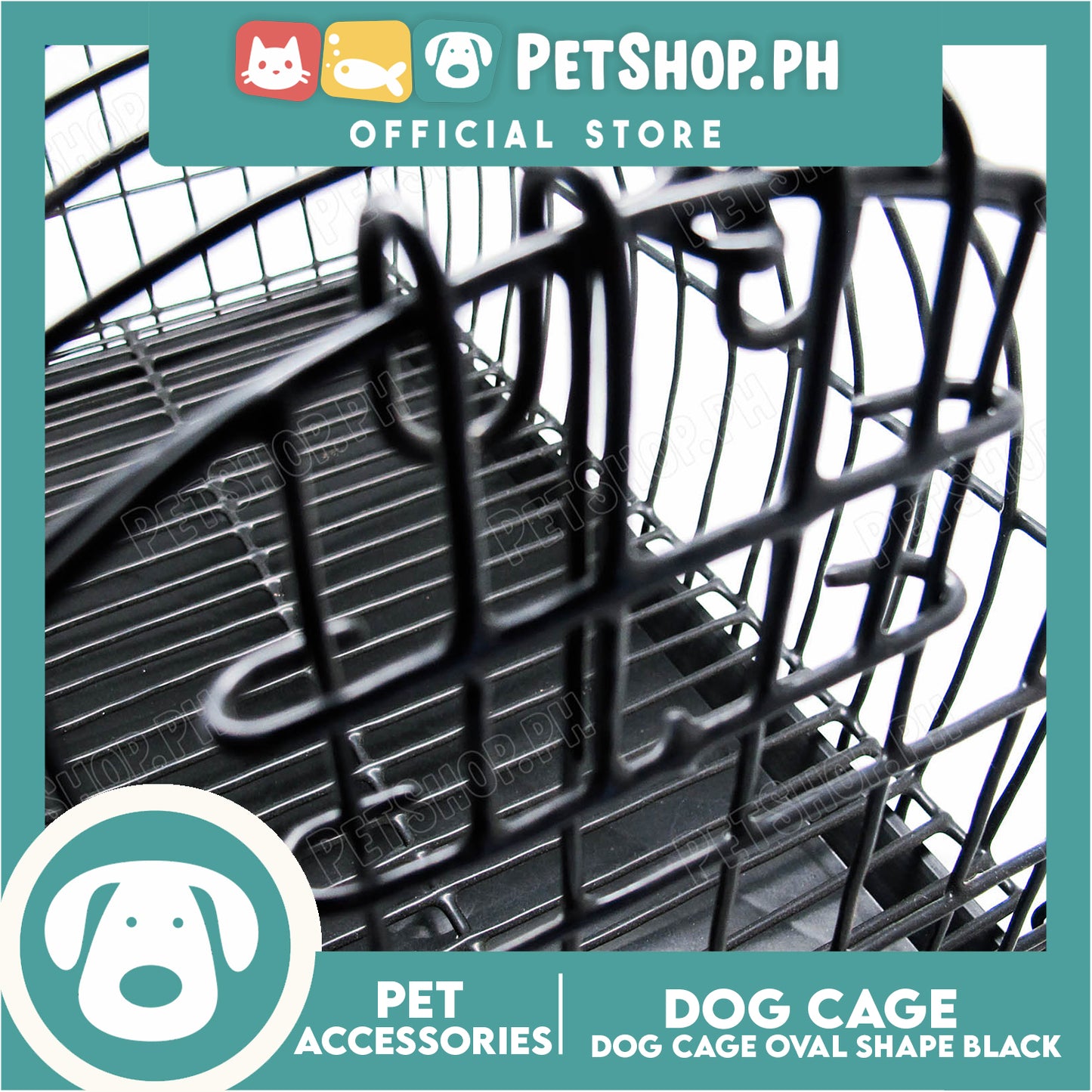 Dog Cage Large Oval Black