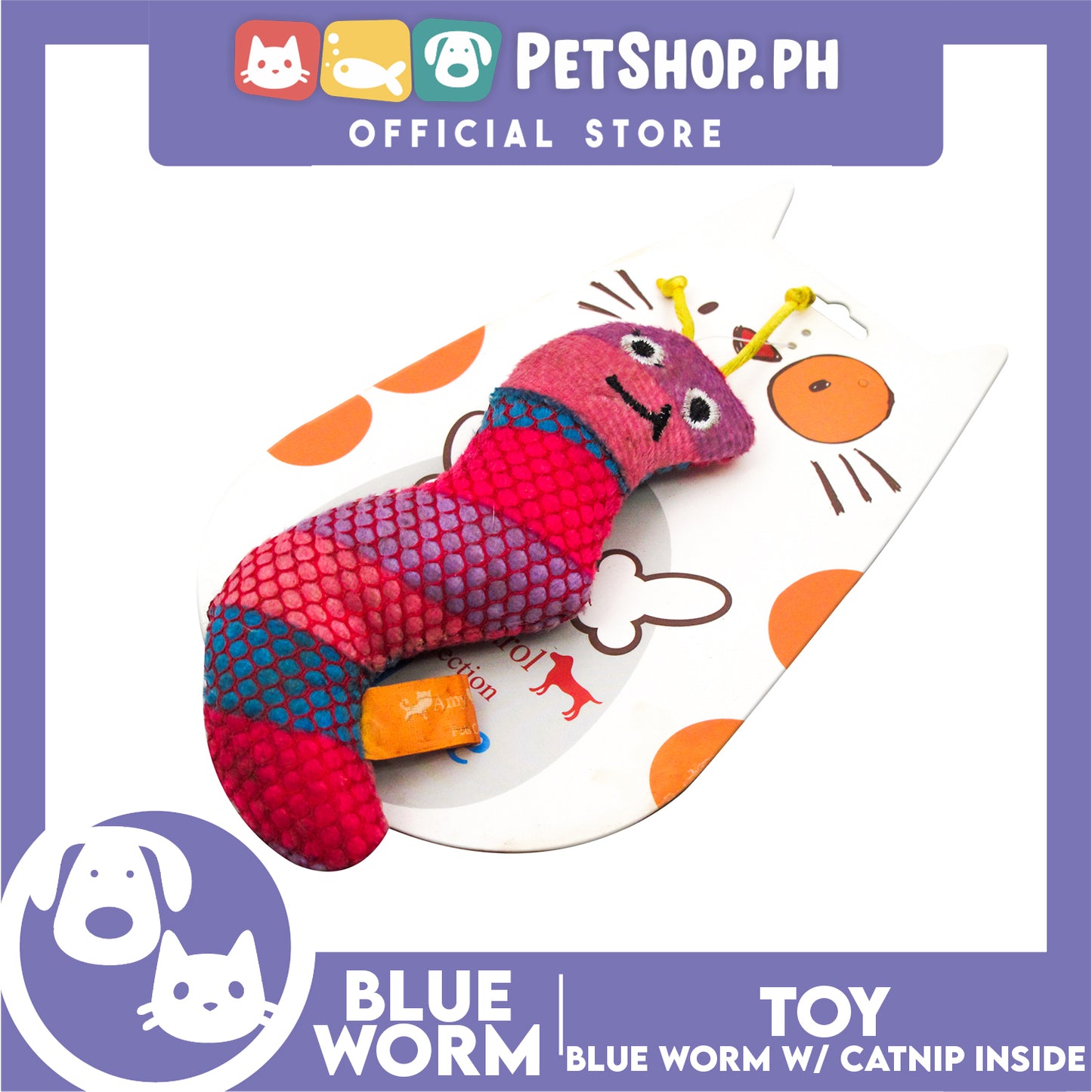 Amy Carol Pink Worm with Catnip Inside