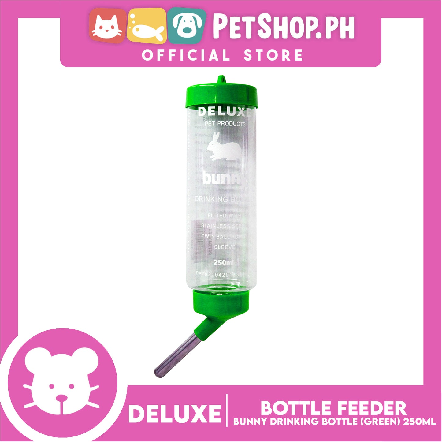Deluxe Bunny Drinking Bottle Green 250ml