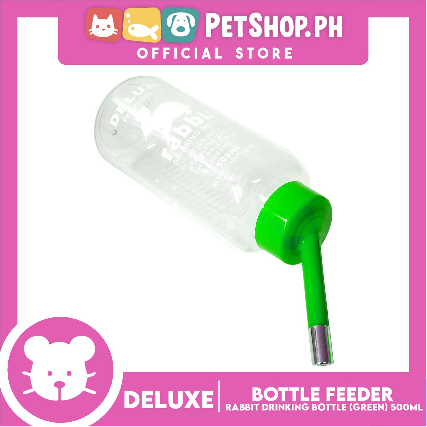 Deluxe Rabbit Drinking Bottle Green 500ml
