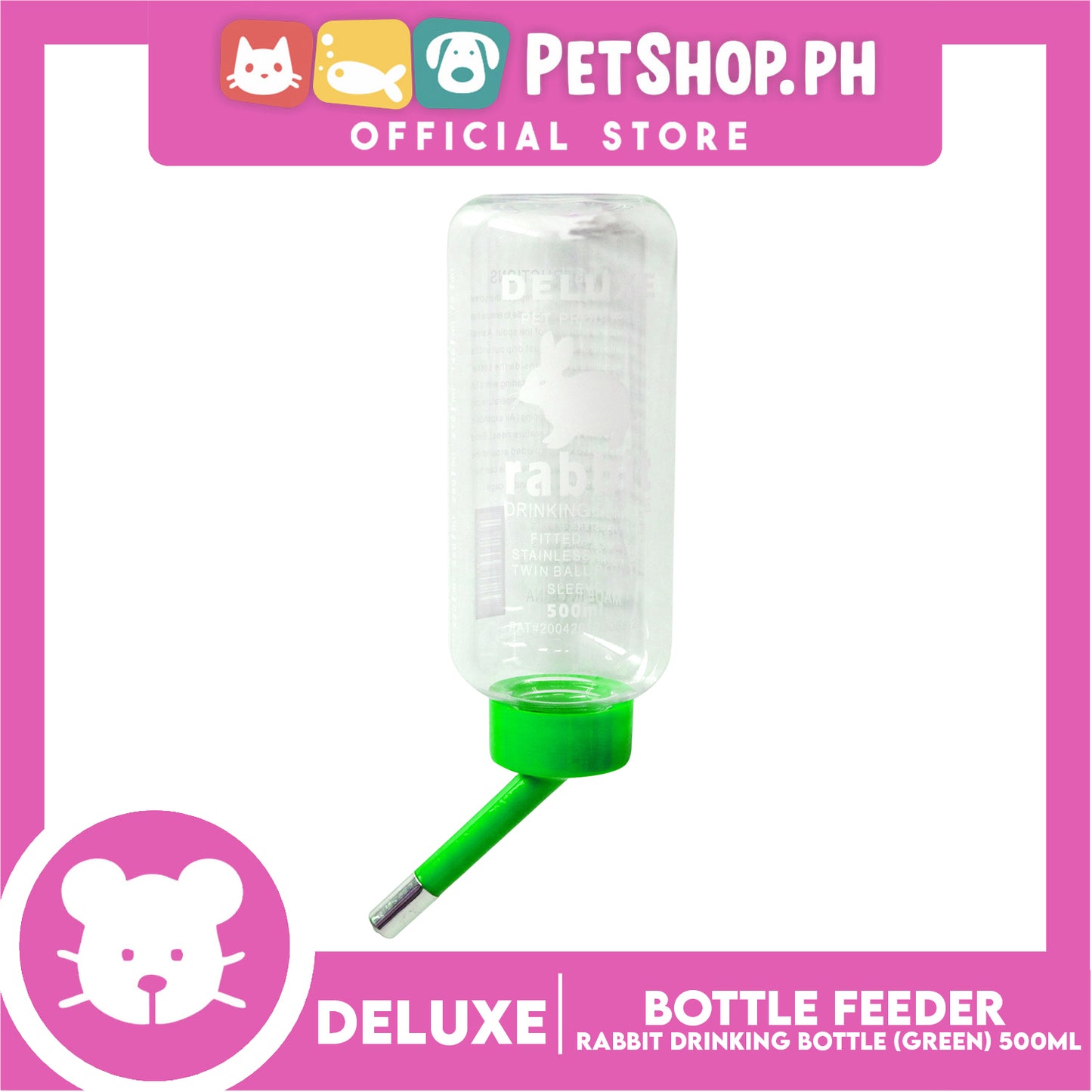 Deluxe Rabbit Drinking Bottle Green 500ml