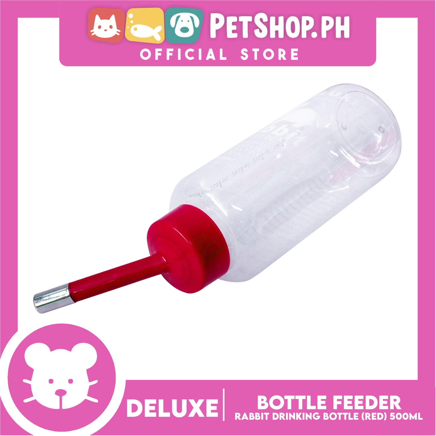 Deluxe Rabbit Drinking Bottle Red 500ml