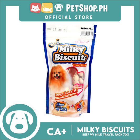 Pet Plus Calcium Milky Biscuit 70g (Beef and Milk Flavor) For Dogs Strong Bones and Teeth