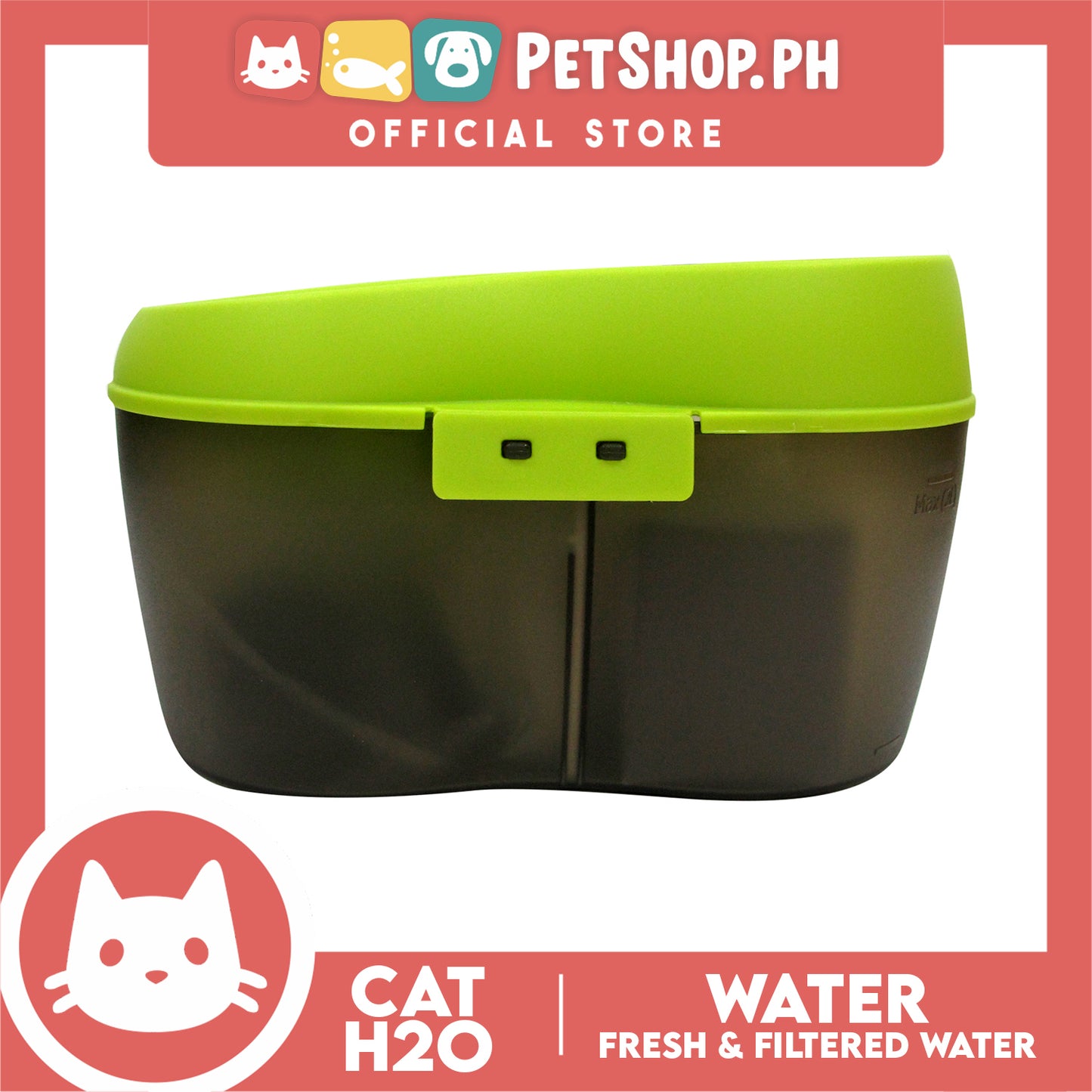 Cat H2o 2 Liters Water Fountain BPA Free with Filter and Dental Care