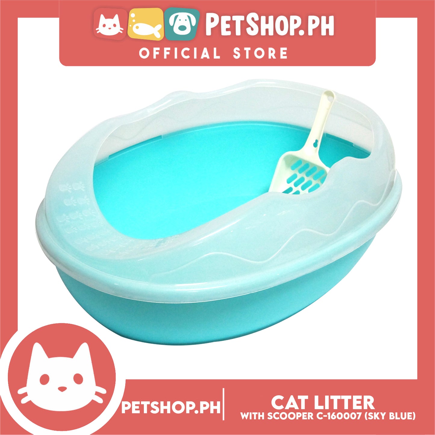 Cat Litter Box with Scooper Large C-160007