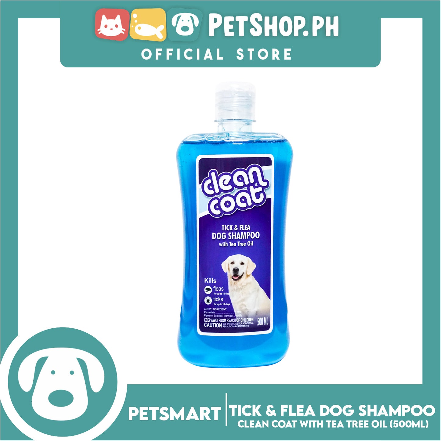 Clean Coat Tick And Flea With Tea Tree Oil 500ml Dog Shampoo