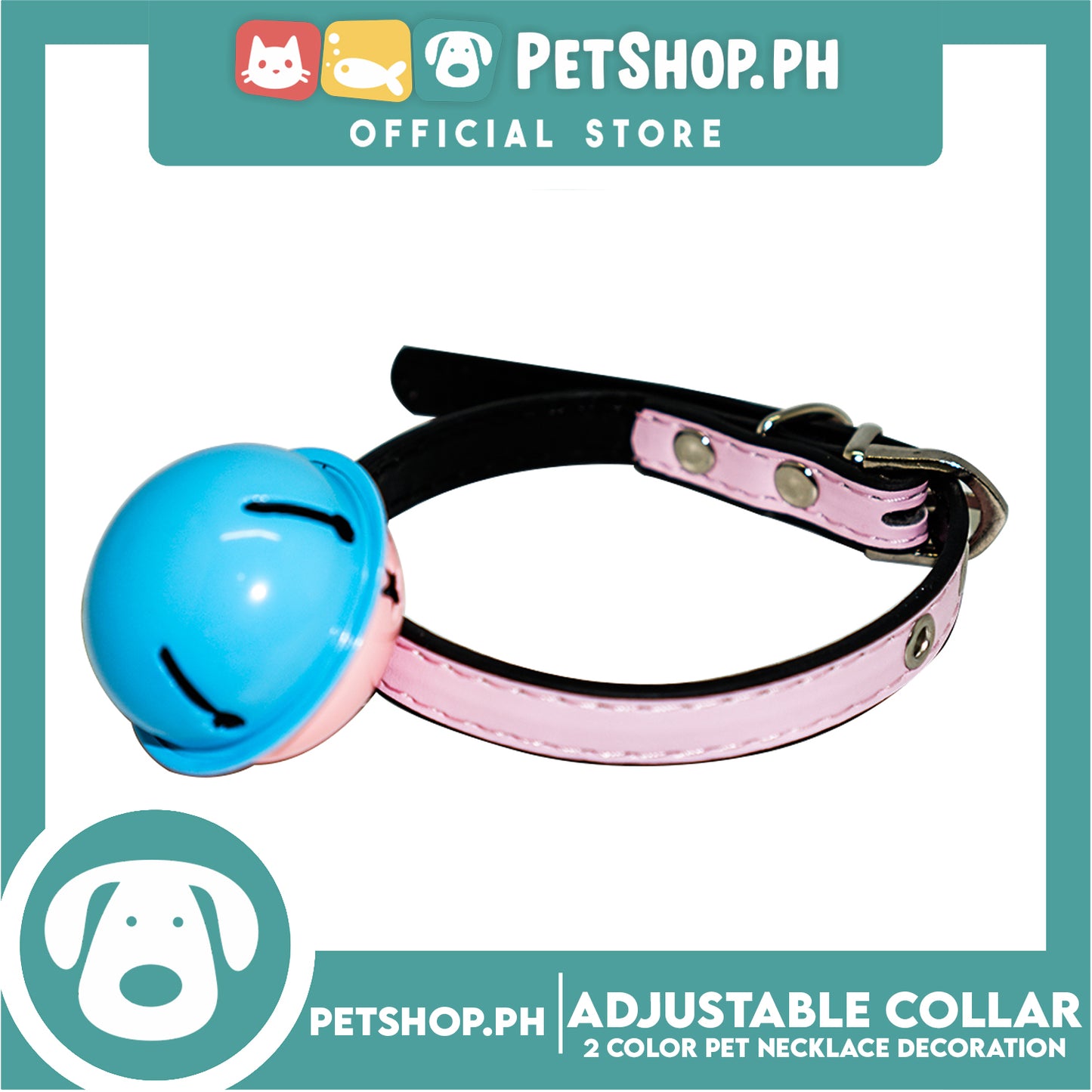 Candy Pet Big Bell Adjustable Collar with 2 Color Bell Puppy Collar Pets Necklace Decoration
