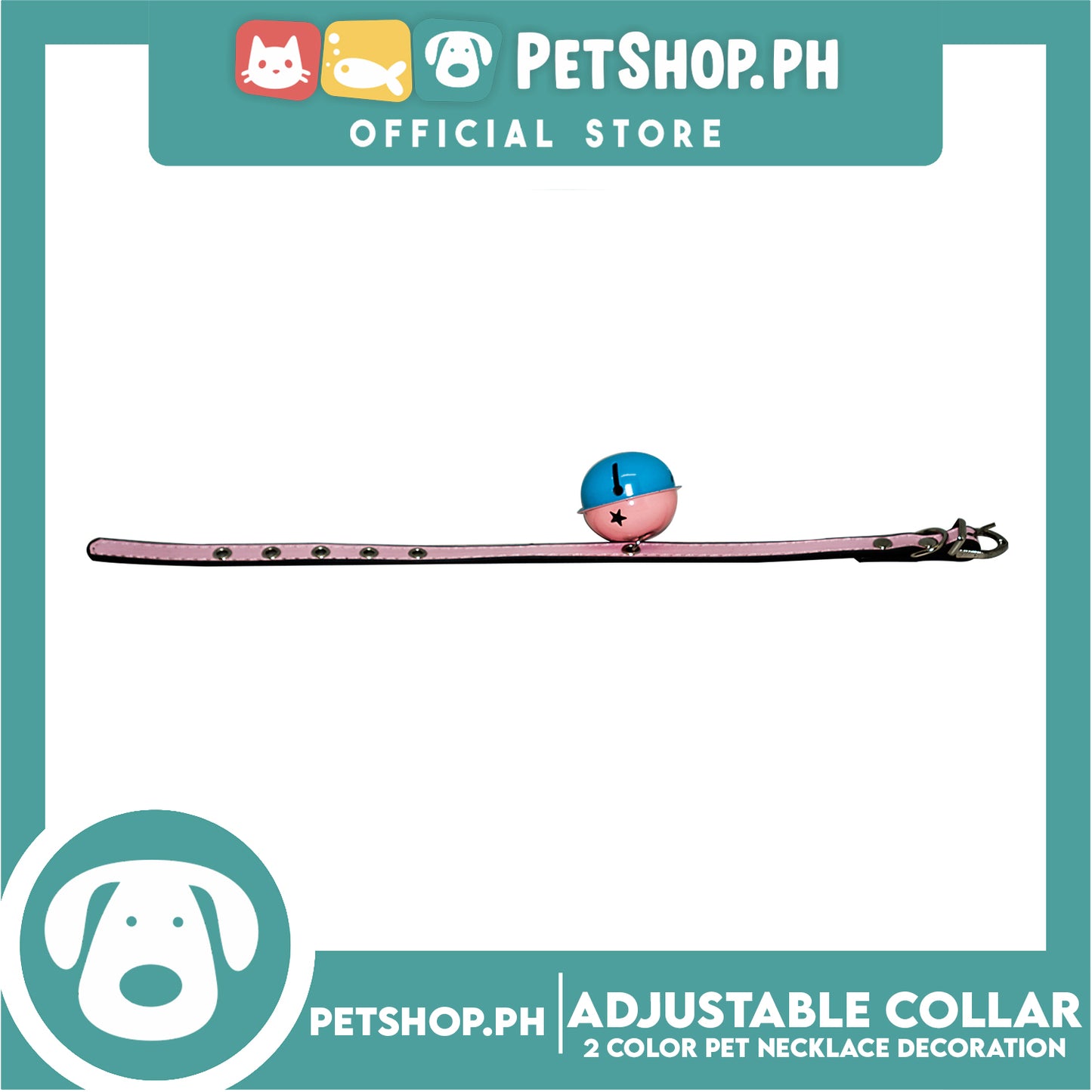 Candy Pet Big Bell Adjustable Collar with 2 Color Bell Puppy Collar Pets Necklace Decoration
