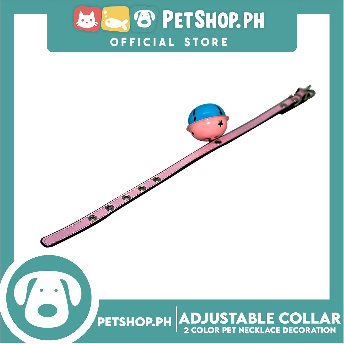 Candy Pet Big Bell Adjustable Collar with 2 Color Bell Puppy Collar Pets Necklace Decoration