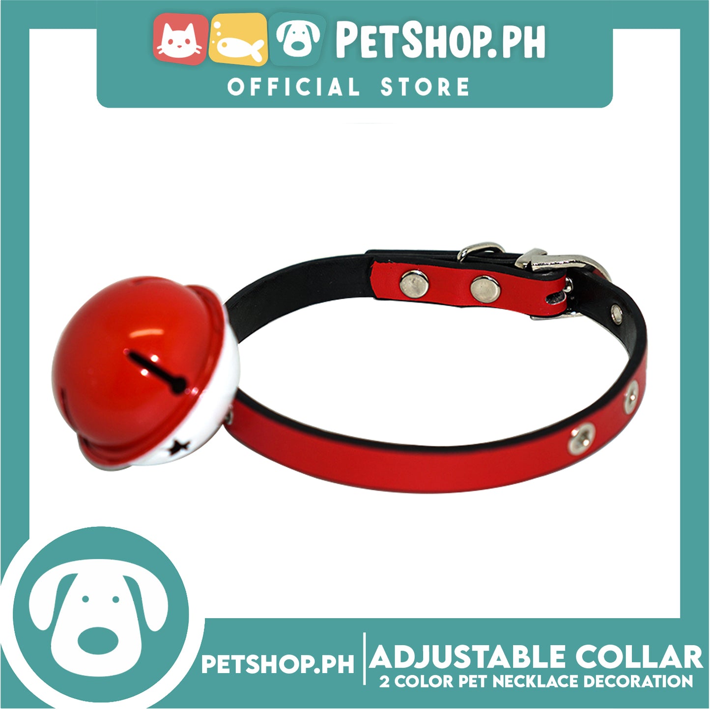 Candy Pet Big Bell Adjustable Collar with 2 Color Bell Puppy Collar Pets Necklace Decoration