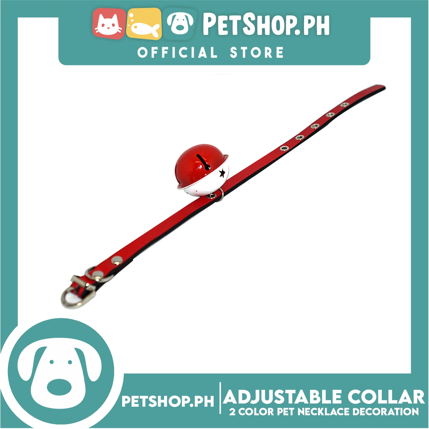 Candy Pet Big Bell Adjustable Collar with 2 Color Bell Puppy Collar Pets Necklace Decoration