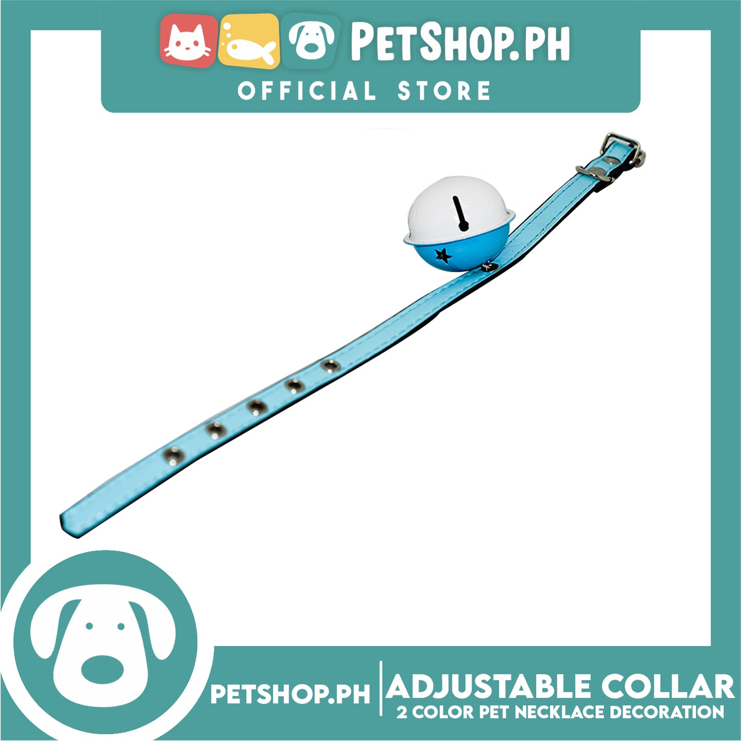 Candy Pet Big Bell Adjustable Collar with 2 Color Bell Puppy Collar Pets Necklace Decoration
