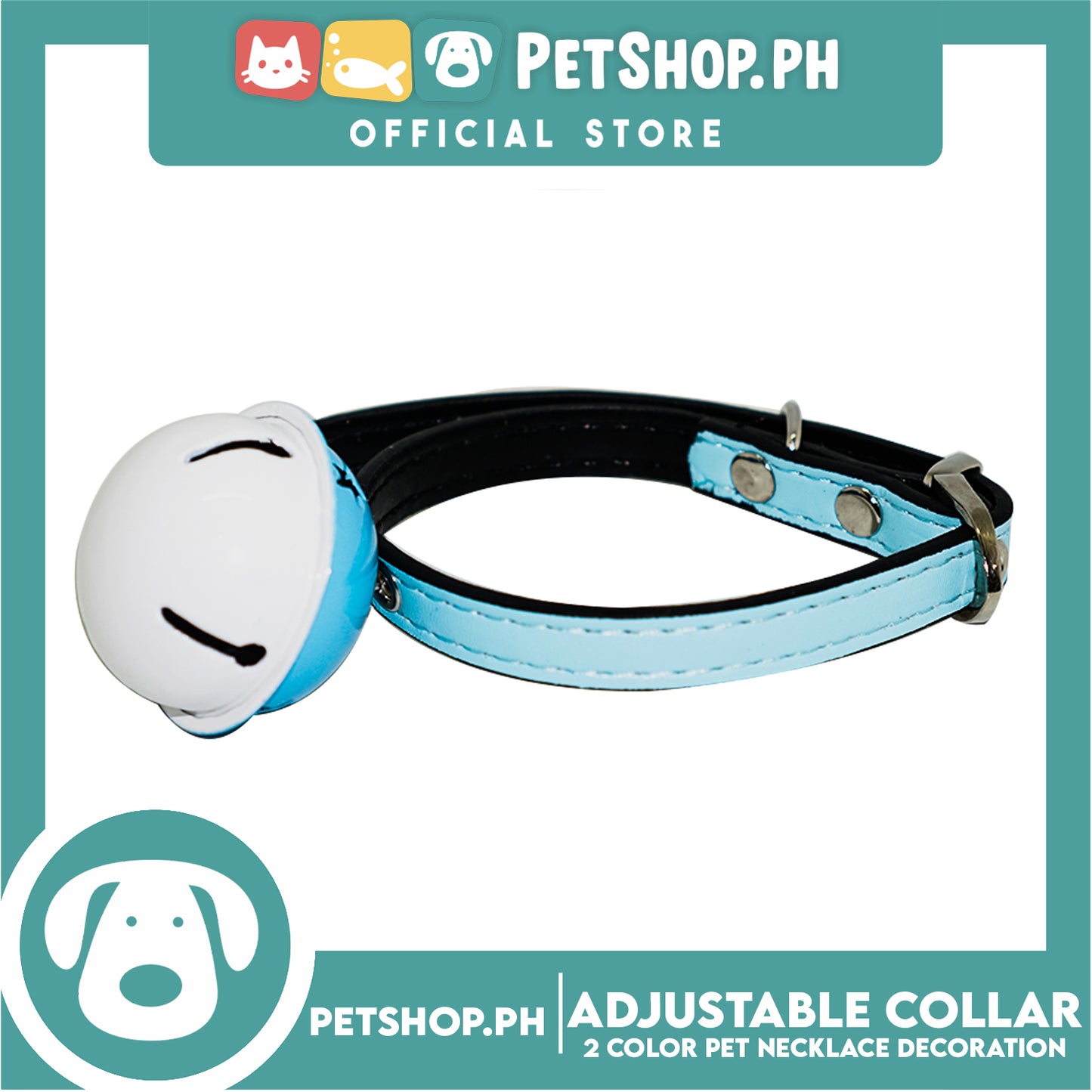 Candy Pet Big Bell Adjustable Collar with 2 Color Bell Puppy Collar Pets Necklace Decoration