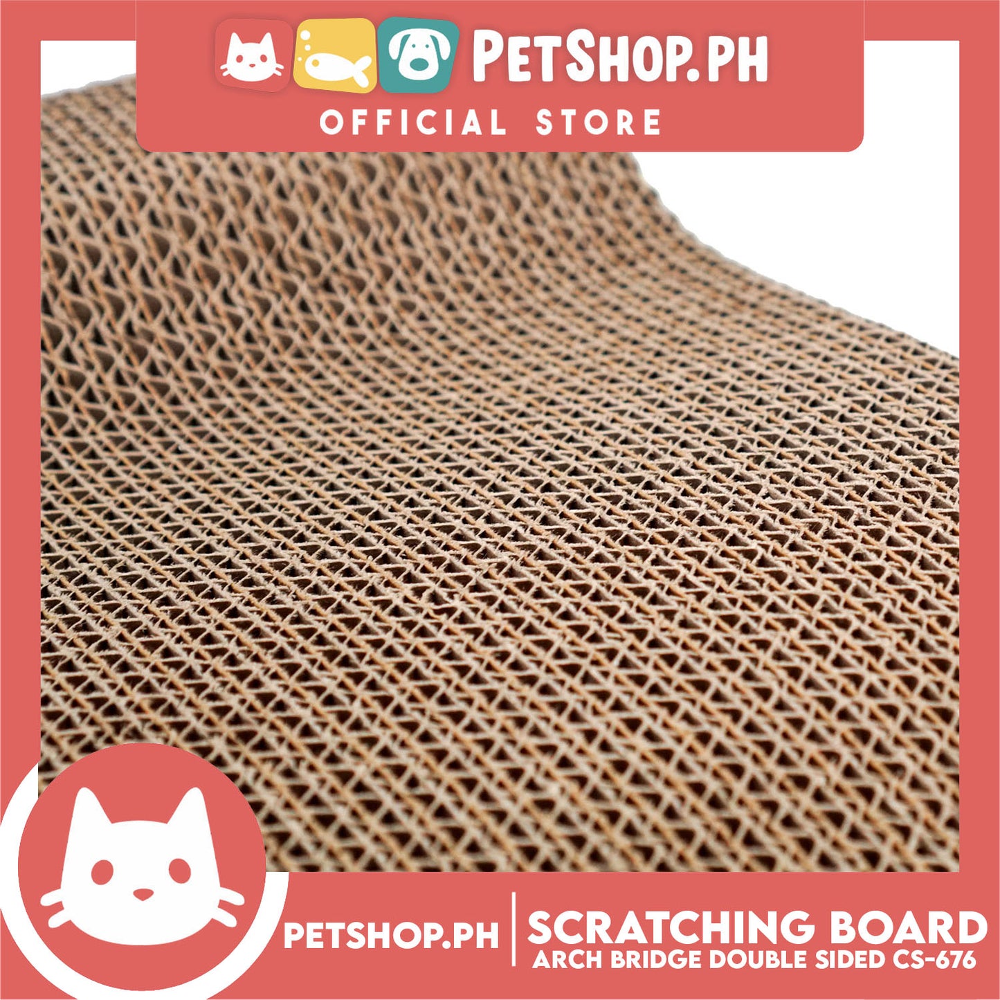 Pet Cat Scratching Board Corrugated Cardboard Pad Arch Bridge Double Sided with Catnip CS-676