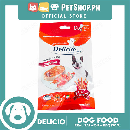 Delicio Original Great Nutrition Great Time 70g (Real Salmon + Barbeque) Dog Food, Dog Treats, Dog Snack