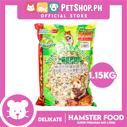 Delikate Super Premium Mix Hamster Food 1.15kg Also For Dwarf Hamster And Gerbil, Complete Daily Staple Food, Fortified With Vitamin And Mineral