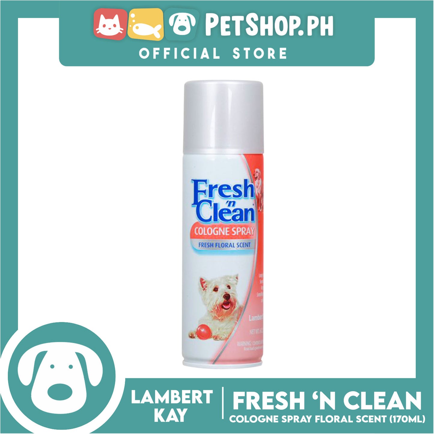 Lambert Kay Fresh 'N Clean Cologne Spray Fresh Floral Scent 6oz Dog Cologne