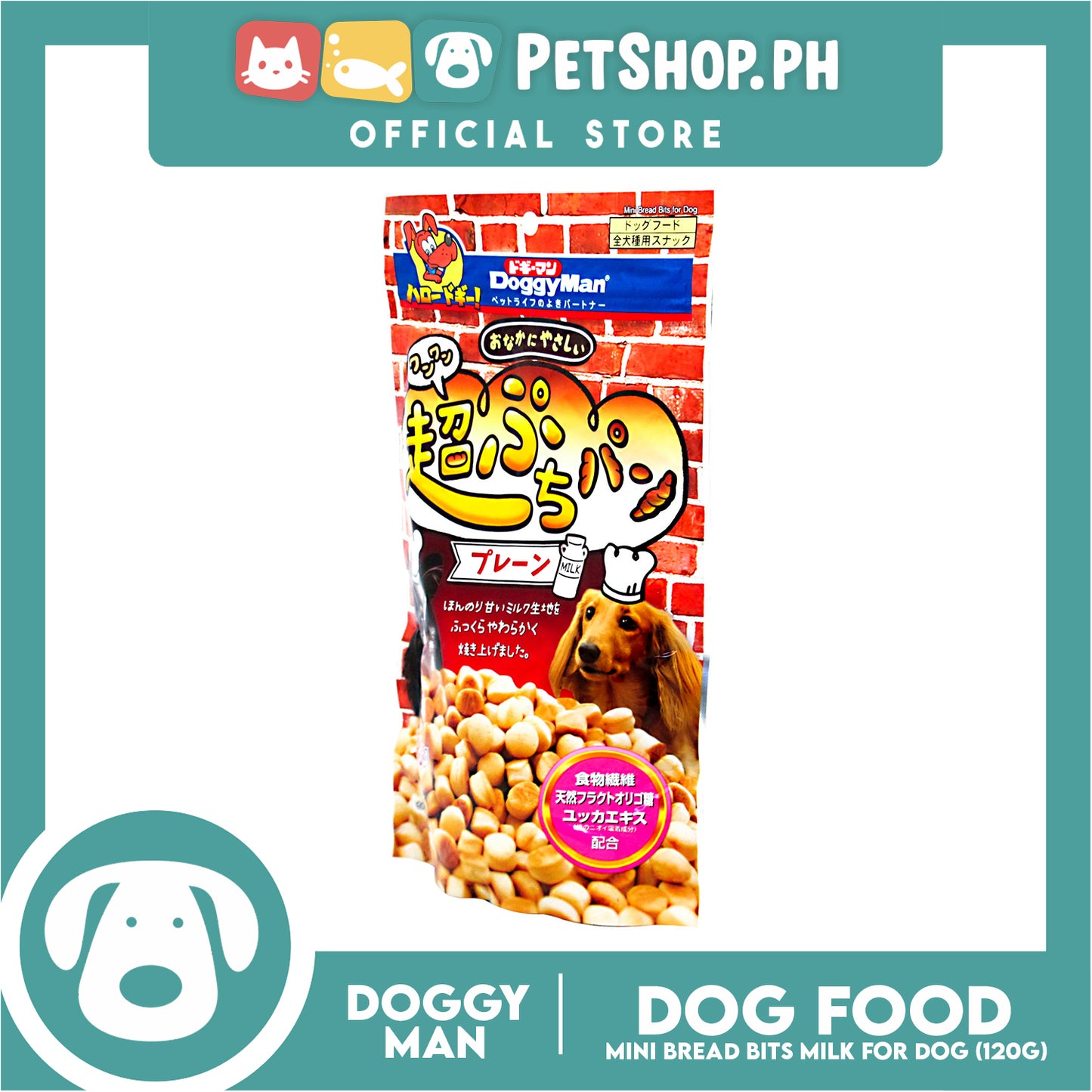 Doggyman Mini Bread Bits (Milk) 120g for Dog