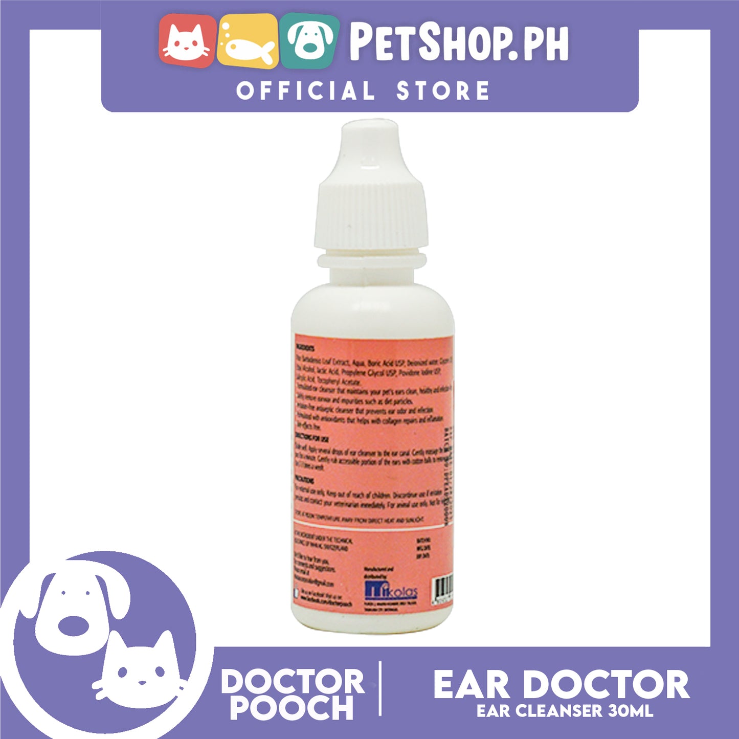Play Pets Ear Doctor Ear Cleanser 30ml For Dogs and Cats Of All Ages