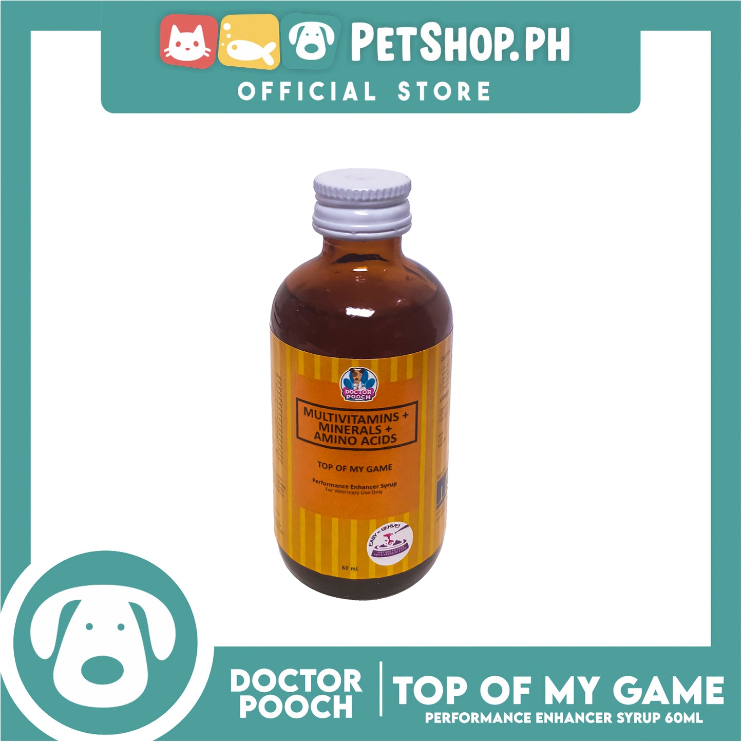 Doctor Pooch Multivitamins, Mineral And Amino Acids 60ml (Top Of My Game) Performance Enhancer Syrup For Your Pets