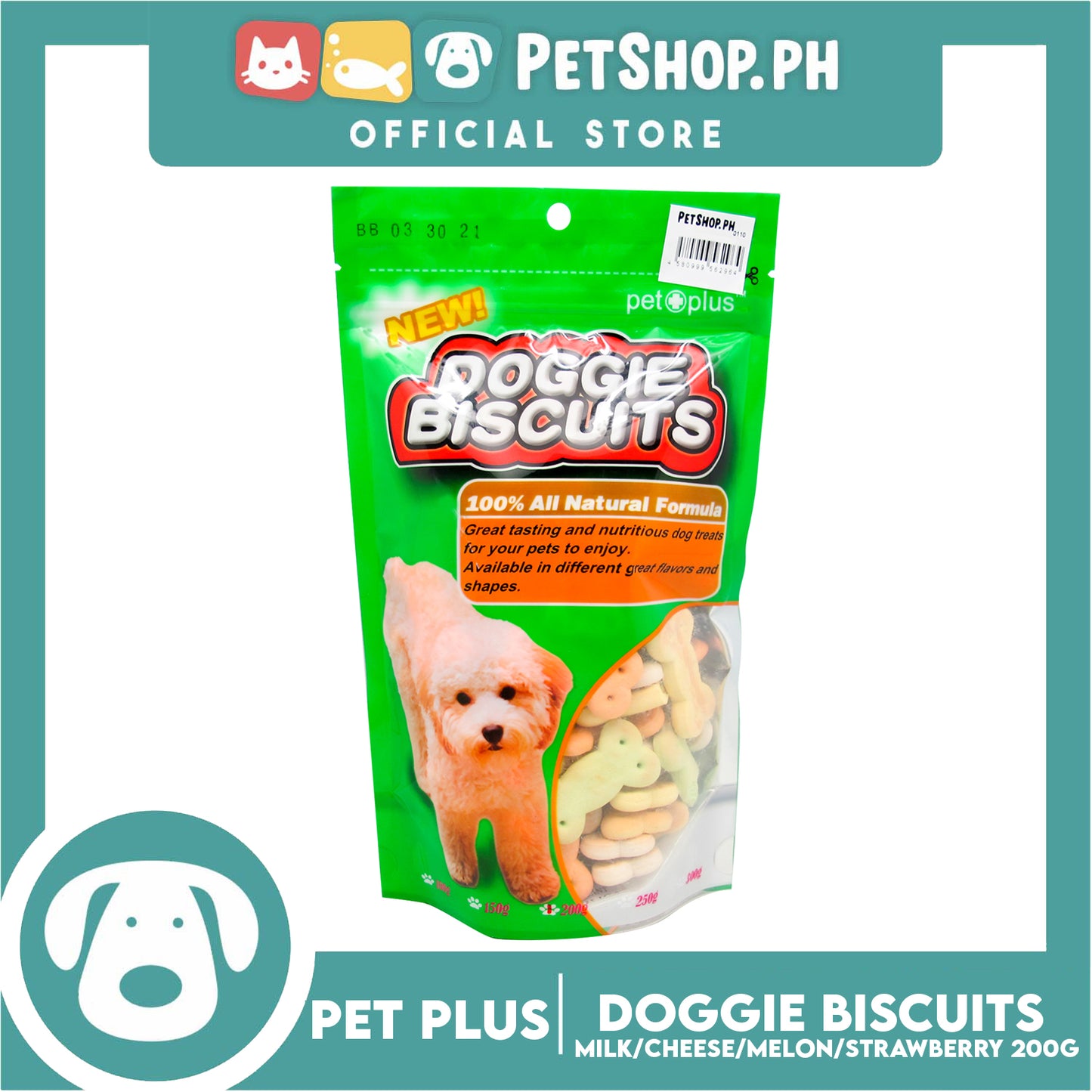 Pet Plus Bone Doggie Biscuits 200g Dog Treats