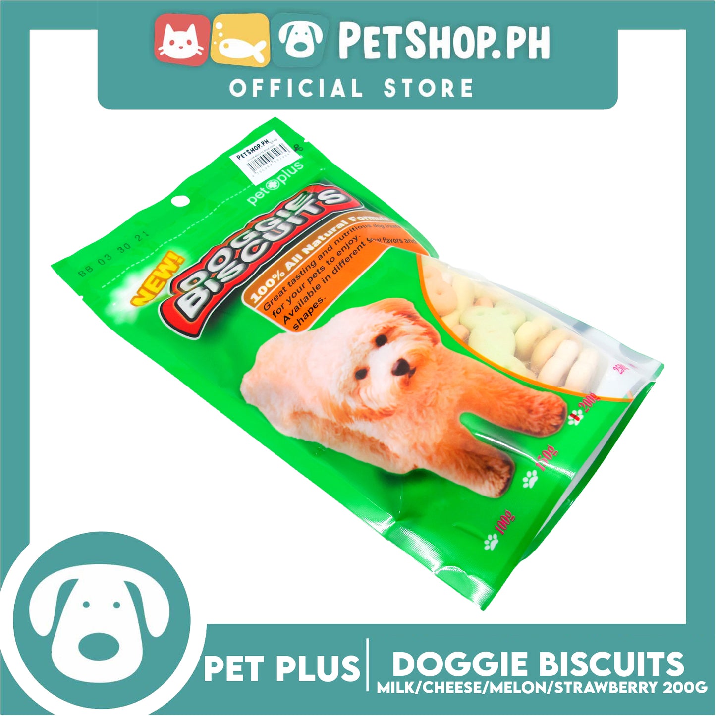 Pet Plus Bone Doggie Biscuits 200g Dog Treats
