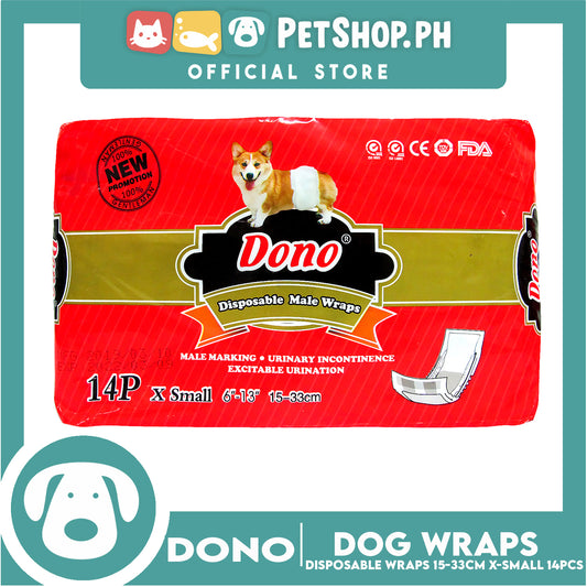 Dono Disposable Male Dog Wrap (Extra Small) Set of 14pcs