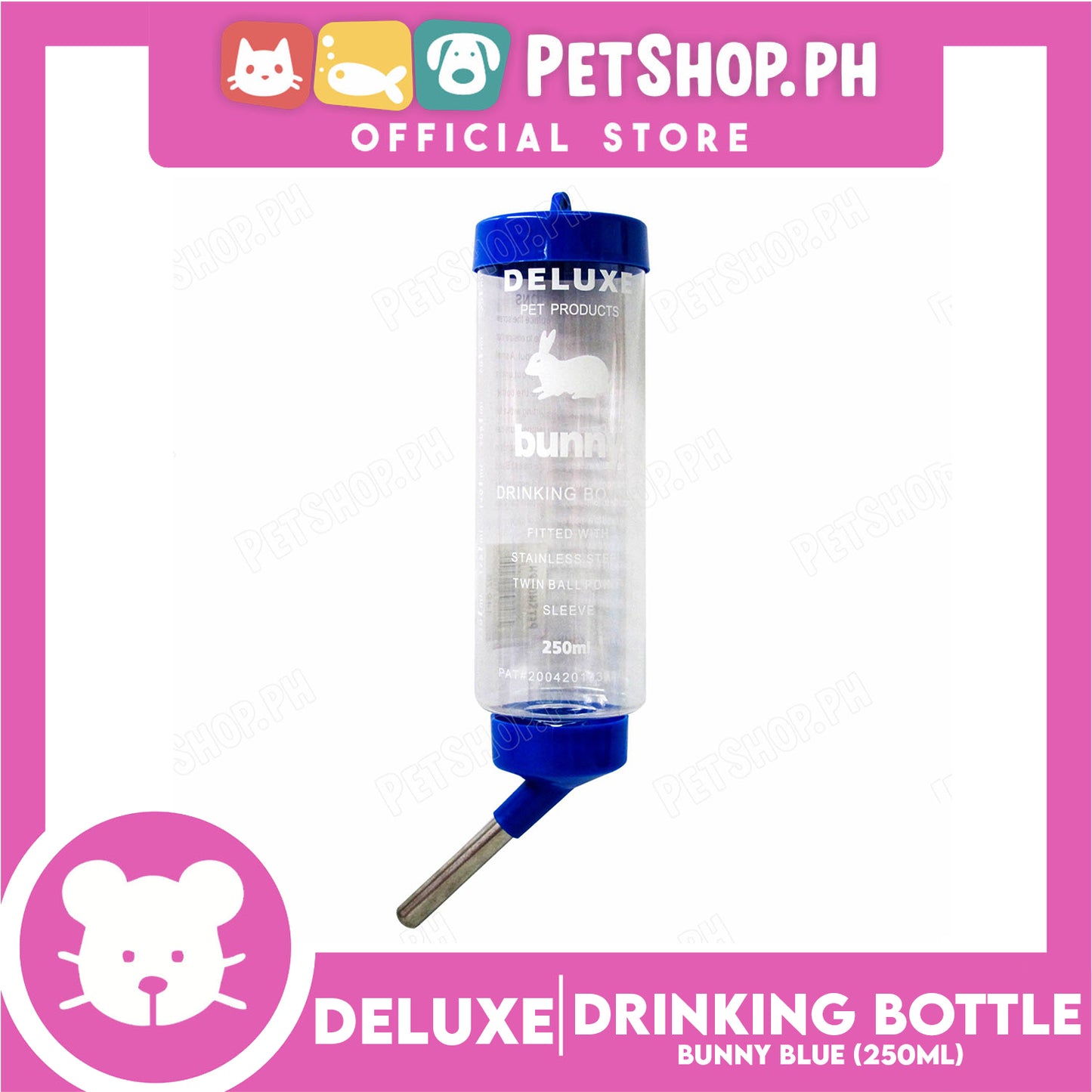 Deluxe Bunny Drinking Bottle Blue 250ml