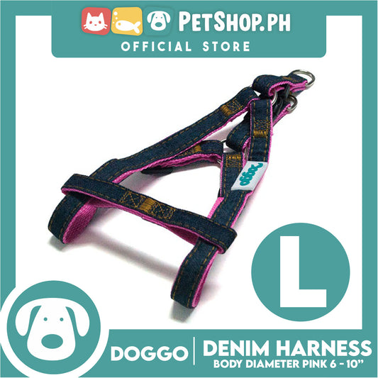 Doggo Denim Harness Large Size (Pink) Harness for Dog