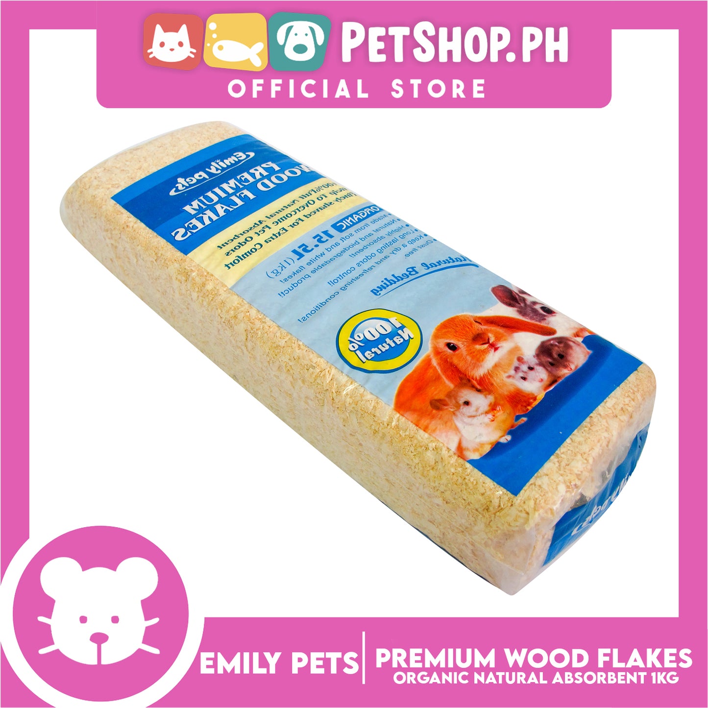 Emily Pets Premium Wood Shavings Organic 1kg