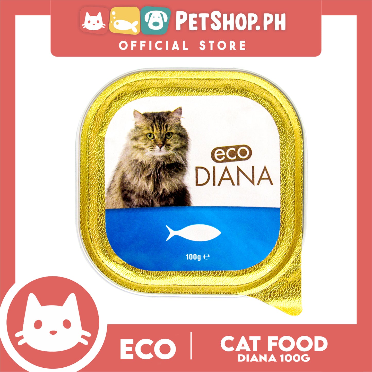 Eco Diana Chunks And Pate With Fish 100g Cat Wet Food