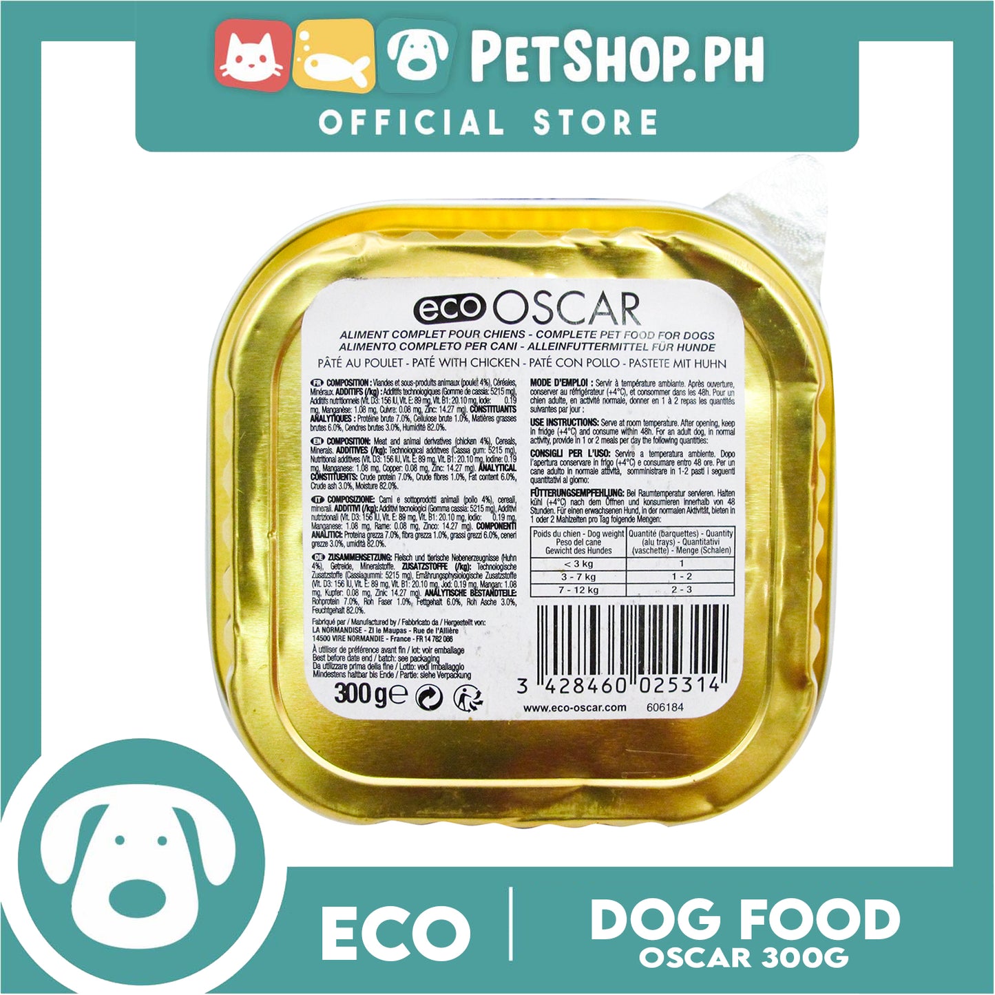 Eco Oscar Pate With Chicken 300g Dog Wet Food