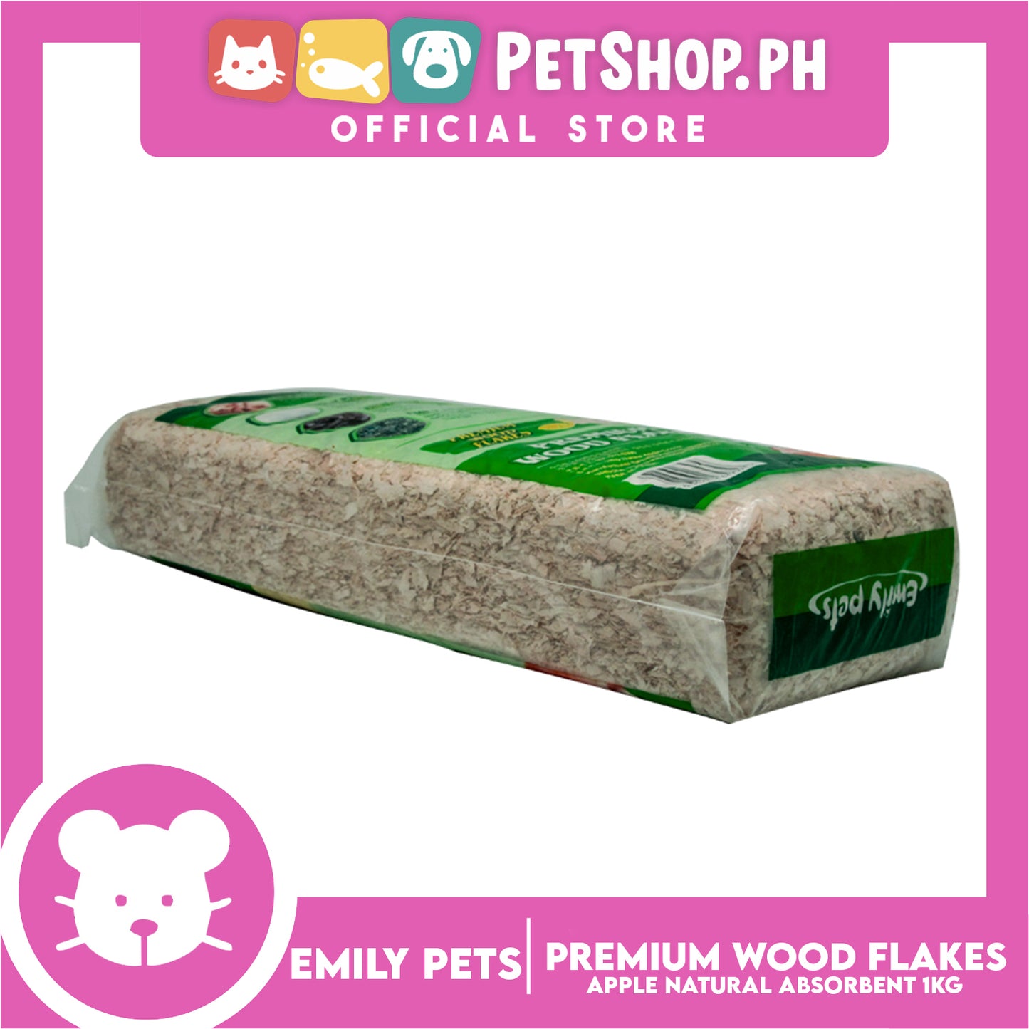 Emily Pets Premium Wood Flakes Apple 1kg